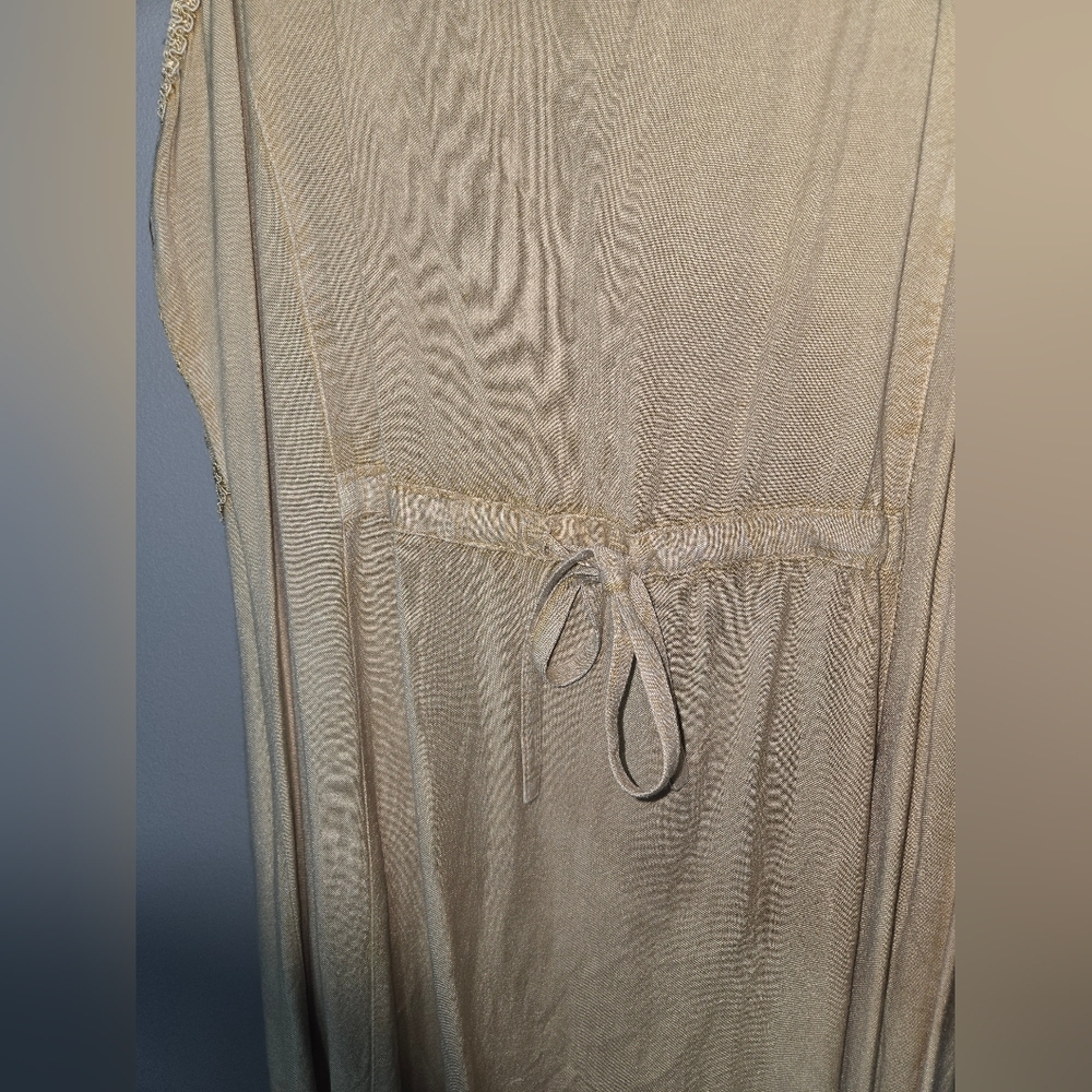 Raya Sun Tan and Brown Dress, Embroidered, Large, Boho - Picture 11 of 11